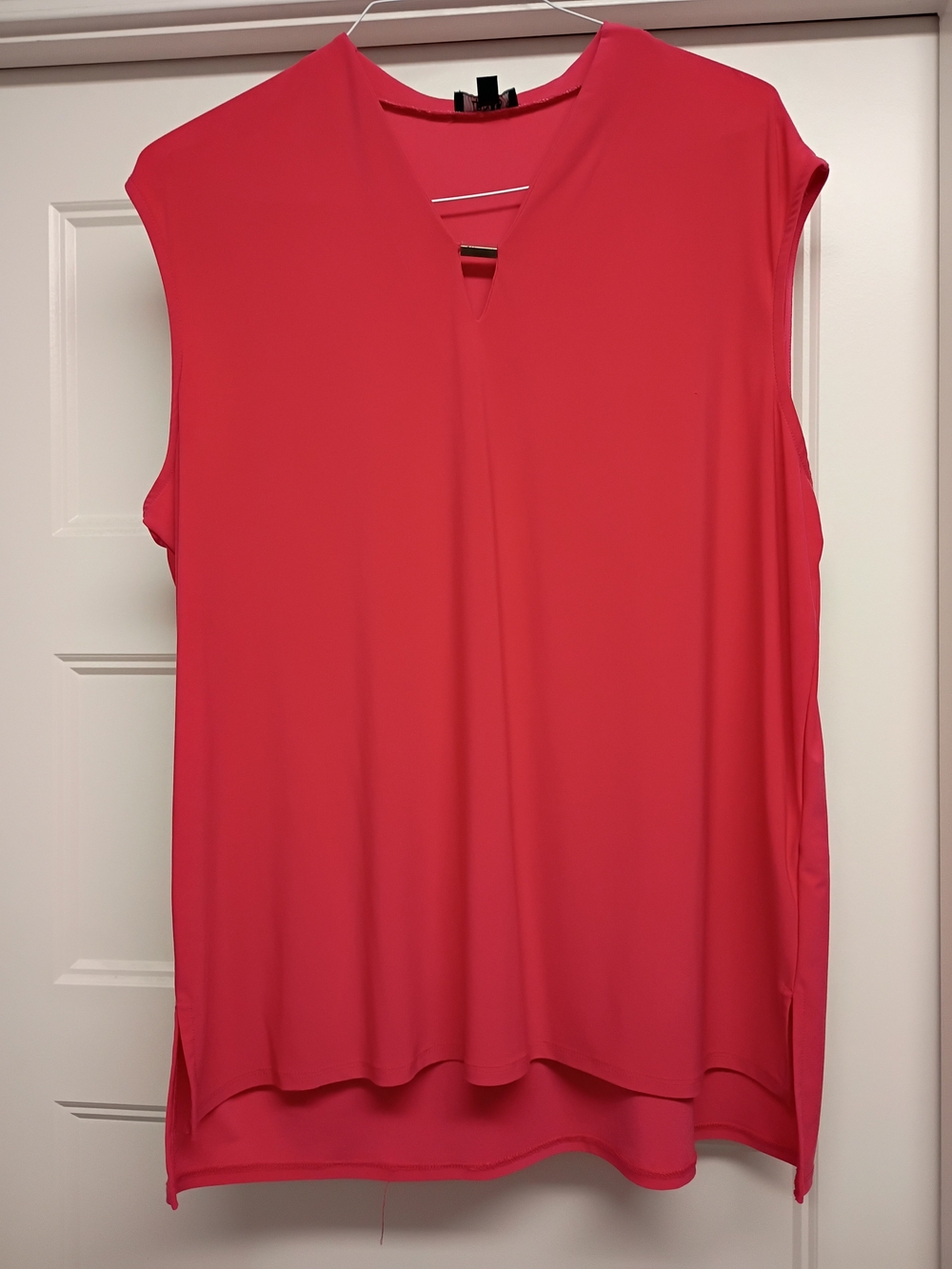 Jones New York Signature Coral Pink Sleeveless V-Neck Tunic Top Women's Size XL